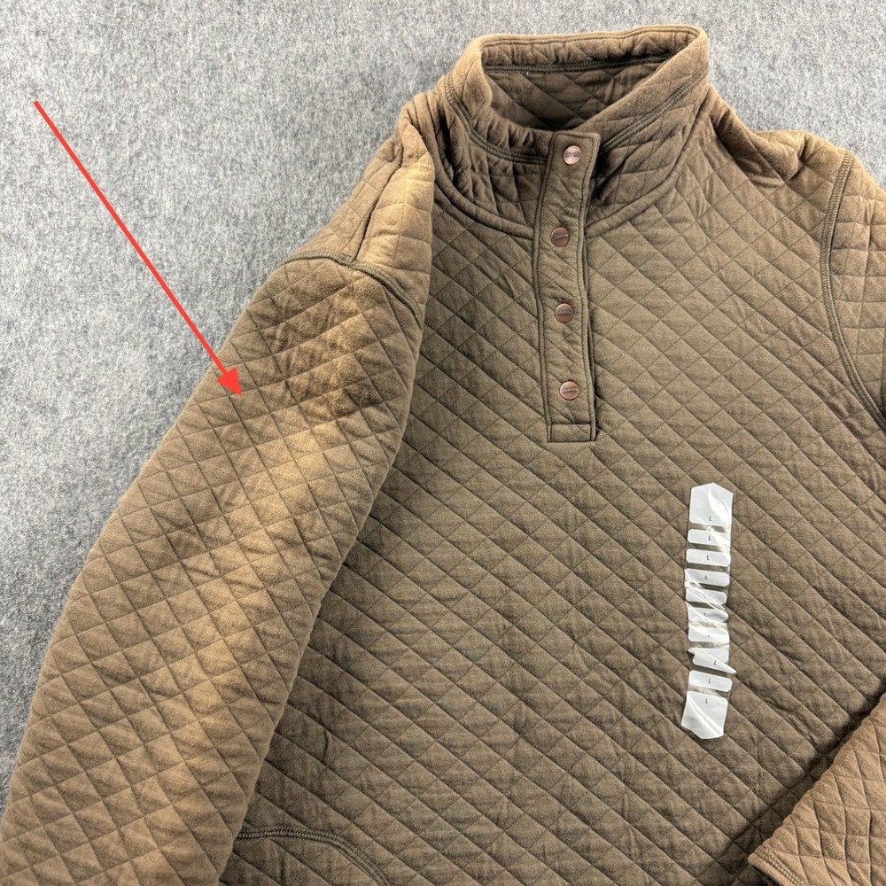 Duluth Trading Co Women Size L Brown Quilted Snap Neck Pullover Sweatshirt * - Picture 2 of 16